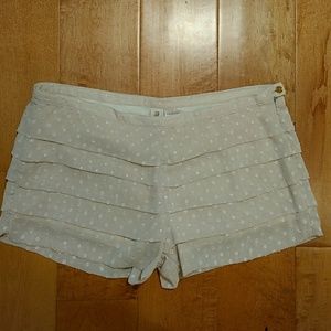Ruffle Shorts, lined with side zip.
